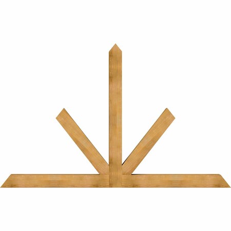 Ekena Millwork Saratoga Rough Sawn Timber Gable Bracket, Western Red Cedar, 108"W x 68"H x 6"D x 6"F, 15/12 Pitch GBW108X68X0606SAR00RWR